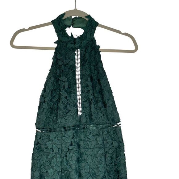 Bardot Green Gemma Lace Halter Cocktail Midi Dress | Size S - Picture 4 of 12